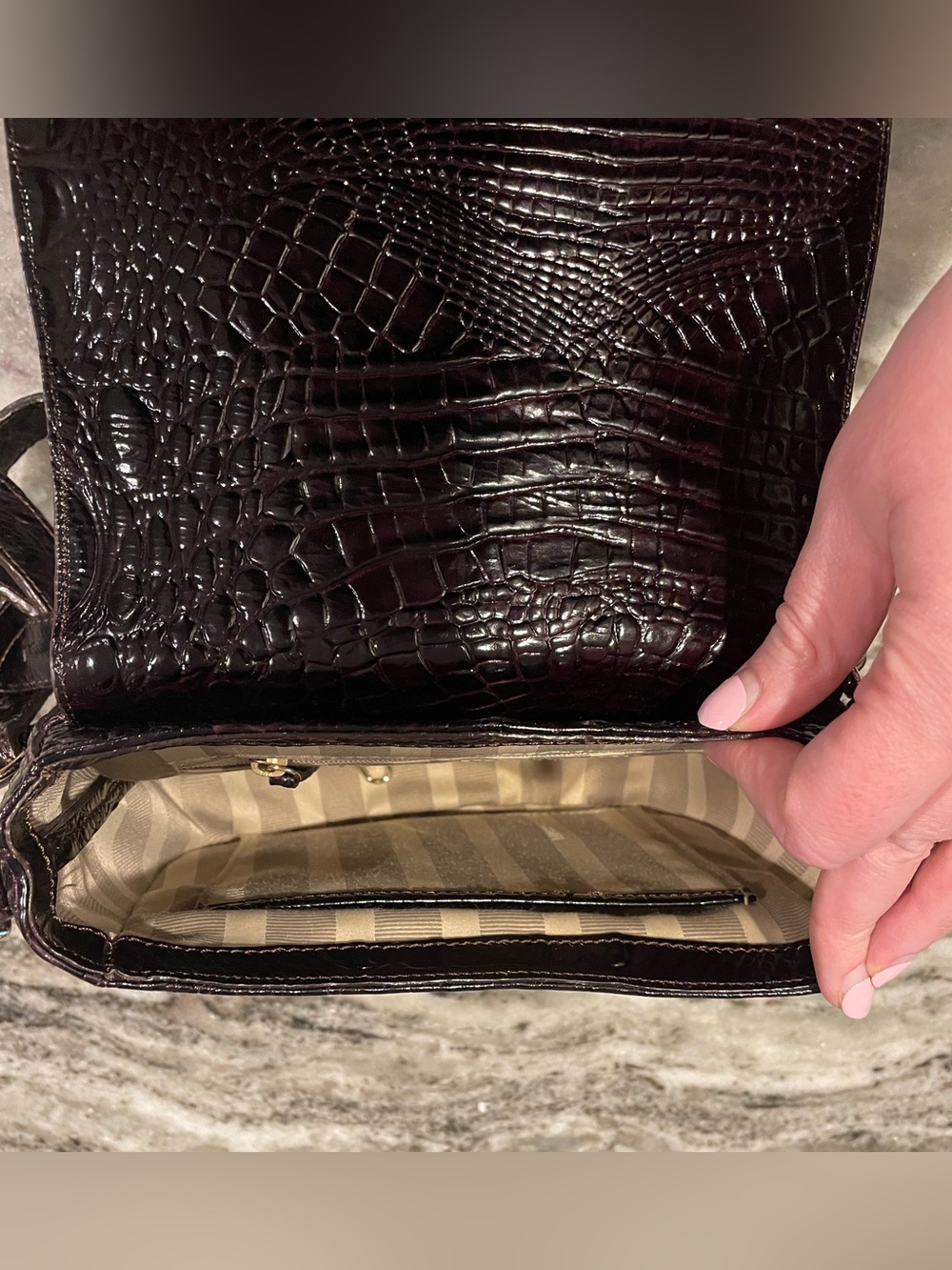 NWOT Brahmin Tillie Embossed Leather Crossbody Bag - Picture 9 of 10